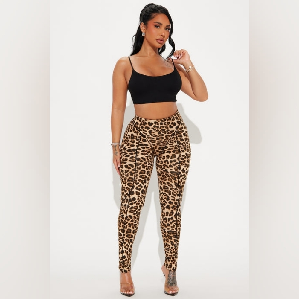 Fashion Nova What A Catch Leopard High Rise Legging - Brown/combo (M)